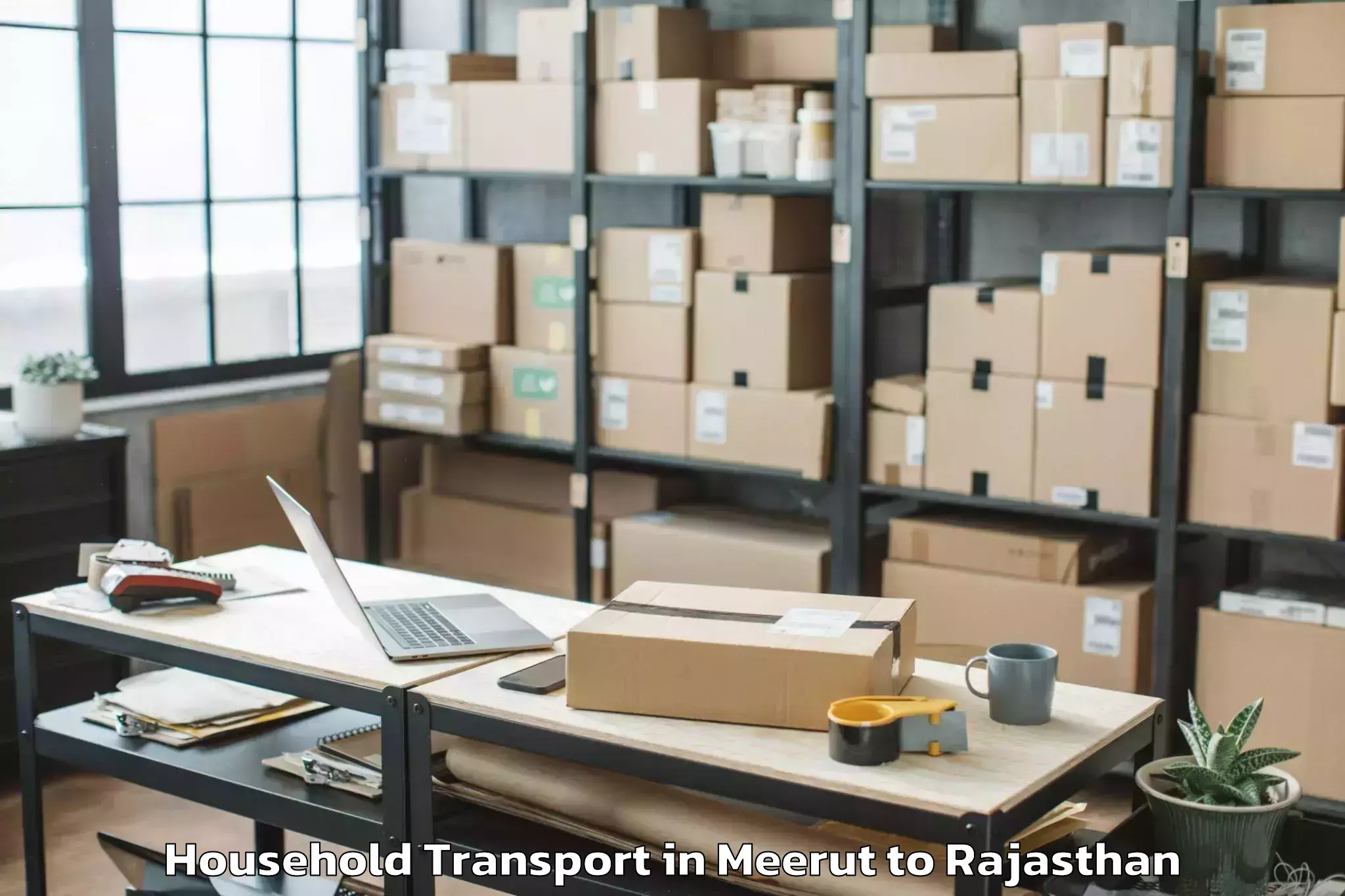 Reliable Meerut to Khairthal Household Transport